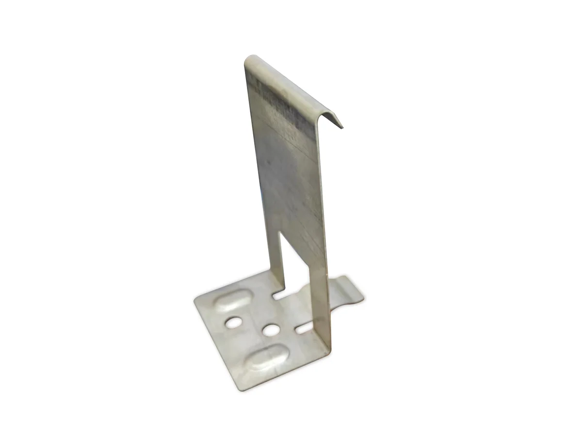 Metal mounting fastener for securing a Storm Guard solar roof sheet.